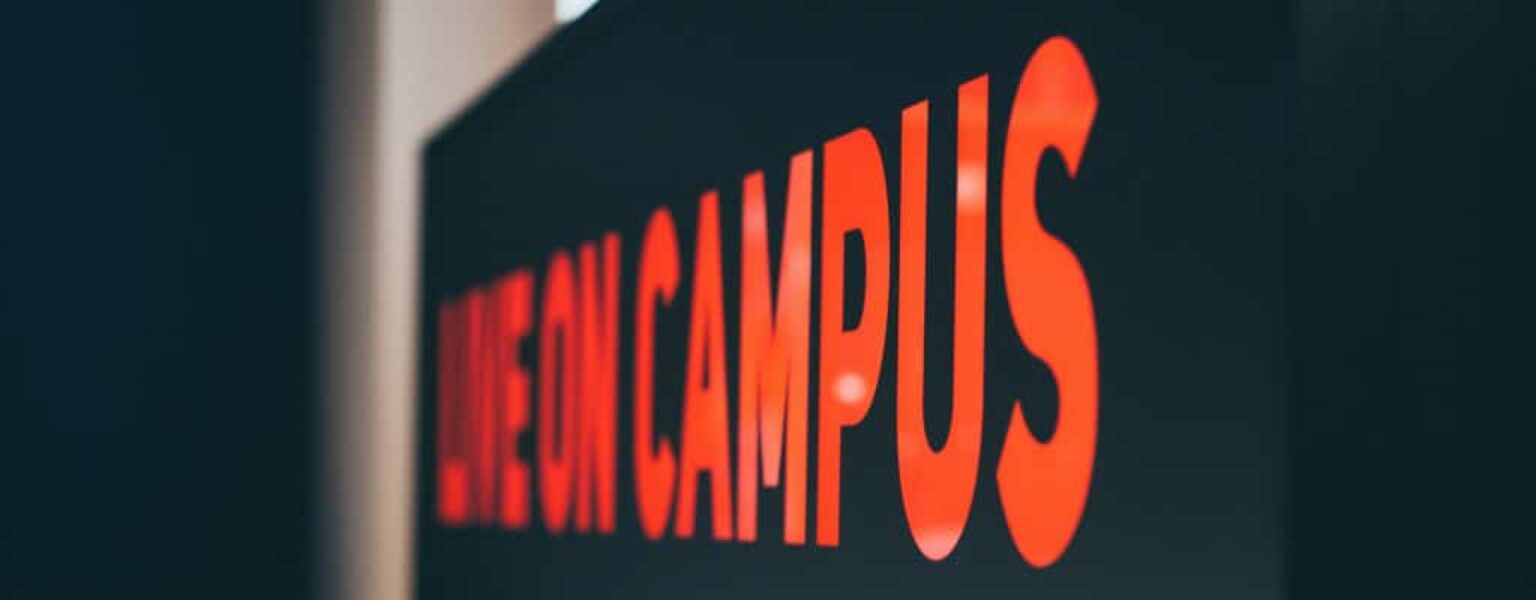 Red and black digital signs for schools